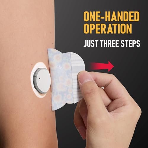 ANGTICS 30 Stück Dexcom G7 Over Patches, wasserdicht & schweißresistent, CGM Glukose-Monitor Stelo Patch mit Blumenformen, Easy-Peel Tab Klebepflaster langlebig 10-14 Tage (Navy Floral Dream)