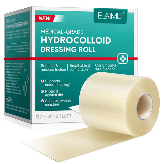 Hydrokolloid-Wundauflage Rolle – Zuschneidbar, extra großes Hydrokolloid-Pflaster mit Selbstklebung, flexibel & wasserdicht, ultra-saugfähig, essentiell für Erste-Hilfe-Sets (5cm * 3,6m)