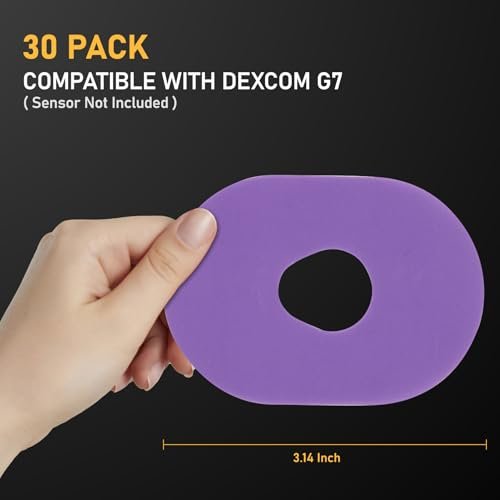 ANGTICS 30 Stück Dexcom G7 Überpflaster, super wasserdichtes PU-Material, vorgeschnittene CGM-Sensor-Patches, hypoallergen, atmungsaktiv, 10+ Tage Halt, Sensor nicht enthalten (Regenbogen)