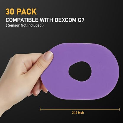 ANGTICS 30 Stück Dexcom G7 Überpflaster, super wasserdichtes PU-Material, vorgeschnittene CGM-Sensor-Patches, hypoallergen, atmungsaktiv, 10+ Tage Halt, Sensor nicht enthalten (Regenbogen)