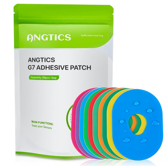 ANGTICS 30 Stück Dexcom G7 Überpflaster, super wasserdichtes PU-Material, vorgeschnittene CGM-Sensor-Patches, hypoallergen, atmungsaktiv, 10+ Tage Halt, Sensor nicht enthalten (Regenbogen)