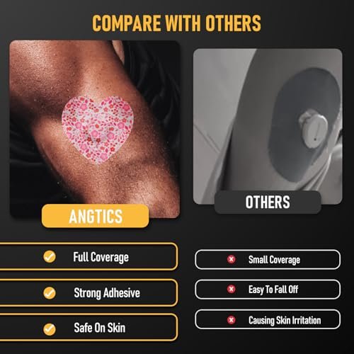 ANGTICS 30 Stück Dexcom G7 Klebepflaster, wasserdichte CGM-Sensor-Pflaster, herzförmige Aufkleber für Stelo, lang haftend 10-14 Tage (Petal Heart Romance)