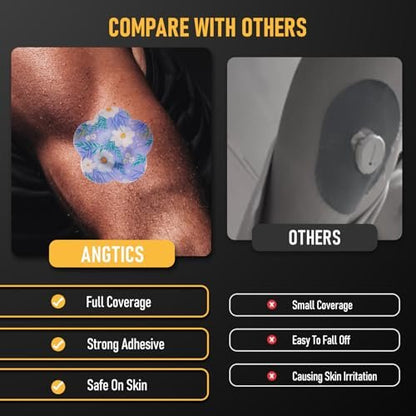 ANGTICS 30 Stück wasserdichte Dexcom G7 Patches, atmungsaktive CGM-Sensor-Patches mit Blumenformen, Easy-Peel-Tab Stelo Overpatch, Glukosemonitor-Patch langlebig 10-14 Tage (Wildflower Breeze)