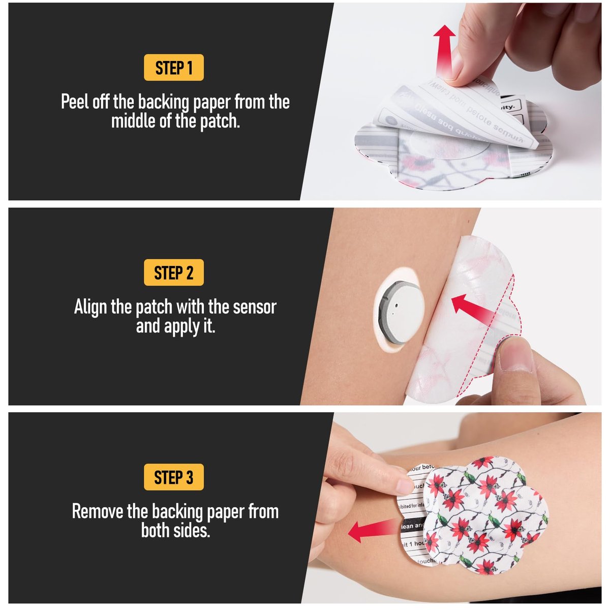ANGTICS 30 Stück wasserdichte Dexcom G7 Patches, atmungsaktive CGM-Sensor-Patches mit Blumenformen, Easy-Peel-Tab Stelo Overpatch, Glukosemonitor-Patch langlebig 10-14 Tage (Wildflower Breeze)