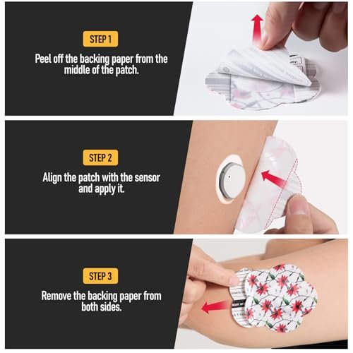 ANGTICS 30 Stück wasserdichte Dexcom G7 Patches, atmungsaktive CGM-Sensor-Patches mit Blumenformen, Easy-Peel-Tab Stelo Overpatch, Glukosemonitor-Patch langlebig 10-14 Tage (Wildflower Breeze)