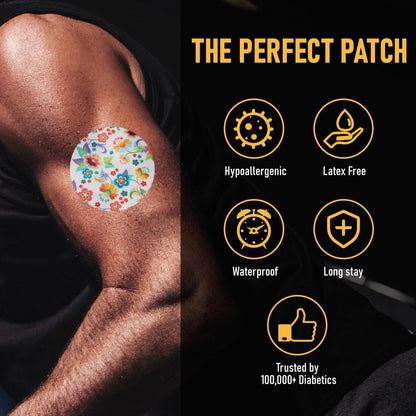 ANGTICS Dexcom G7 Over Patches wasserdicht, 30 Stück atmungsaktive Klebepflaster, Glucose Monitor Patches bis zu 10 Tage Halt, CGM Sensorabdeckungen (Petal Waltz Verse)