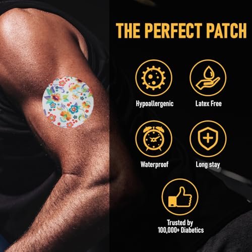 ANGTICS Dexcom G7 Over Patches wasserdicht, 30 Stück atmungsaktive Klebepflaster, Glucose Monitor Patches bis zu 10 Tage Halt, CGM Sensorabdeckungen (Petal Waltz Verse)
