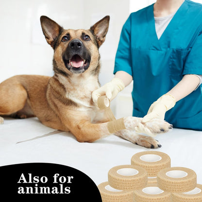 6er-Pack 1/2 Zoll Selbstklebende Bandagen, 5 Yards Hautfarbe, Atmungsaktive Selbsthaftende Wickelrollen für Sport, Handgelenk, Knöchel und Schwellungen