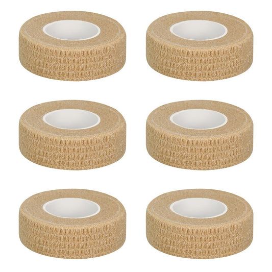 6er-Pack 1/2 Zoll Selbstklebende Bandagen, 5 Yards Hautfarbe, Atmungsaktive Selbsthaftende Wickelrollen für Sport, Handgelenk, Knöchel und Schwellungen