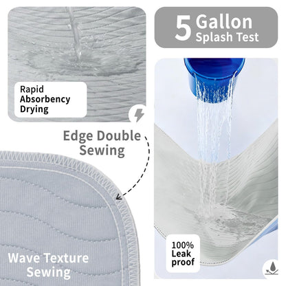 Accompagner Inkontinenz-Bettunterlagen waschbar wasserdicht, saugstarke wiederverwendbare Unterlagen für Windelwechsel, Pflege, bettlägerige Erwachsene, Senioren, Kinder und Hunde (Perlgrau, 24"x24" (4er-Pack))