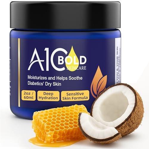 A1C BOLD SKINCARE Diabetic Care Balm – Pflegebalsam für Diabetiker mit Bienenwachs & Vitamin E, Feuchtigkeitscreme für trockene, rissige Hände & Füße, lang anhaltende Hydratation für empfindliche Haut, 56 g