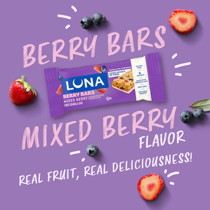 LUNA Berry Bars - Beeren-Mix Geschmack - Ballaststoffreiche Müsliriegel - Non-GMO - Glutenfreie Proteinriegel - Mit Bio-Hafer (6er Pack)