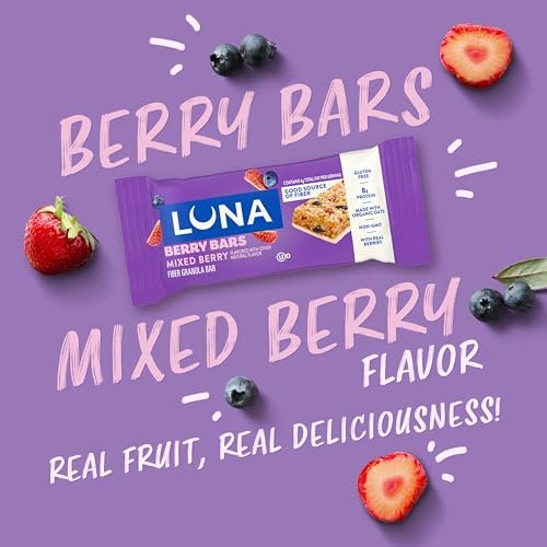 LUNA Berry Bars - Beeren-Mix Geschmack - Ballaststoffreiche Müsliriegel - Non-GMO - Glutenfreie Proteinriegel - Mit Bio-Hafer (6er Pack)