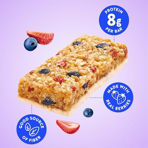 LUNA Berry Bars - Beeren-Mix Geschmack - Ballaststoffreiche Müsliriegel - Non-GMO - Glutenfreie Proteinriegel - Mit Bio-Hafer (6er Pack)