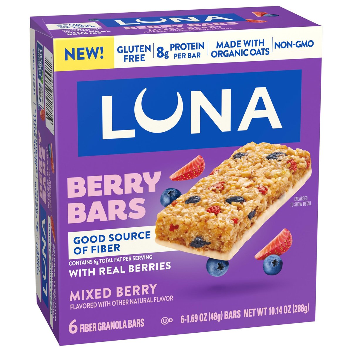 LUNA Berry Bars - Beeren-Mix Geschmack - Ballaststoffreiche Müsliriegel - Non-GMO - Glutenfreie Proteinriegel - Mit Bio-Hafer (6er Pack)