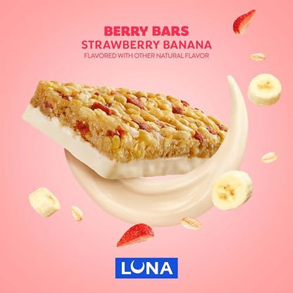 LUNA Berry Bars – Erdbeer-Bananen-Geschmack – Ballaststoffreiche Müsliriegel – Nicht-GVO – Glutenfreie Proteinriegel – Mit Bio-Hafer (6er-Pack)