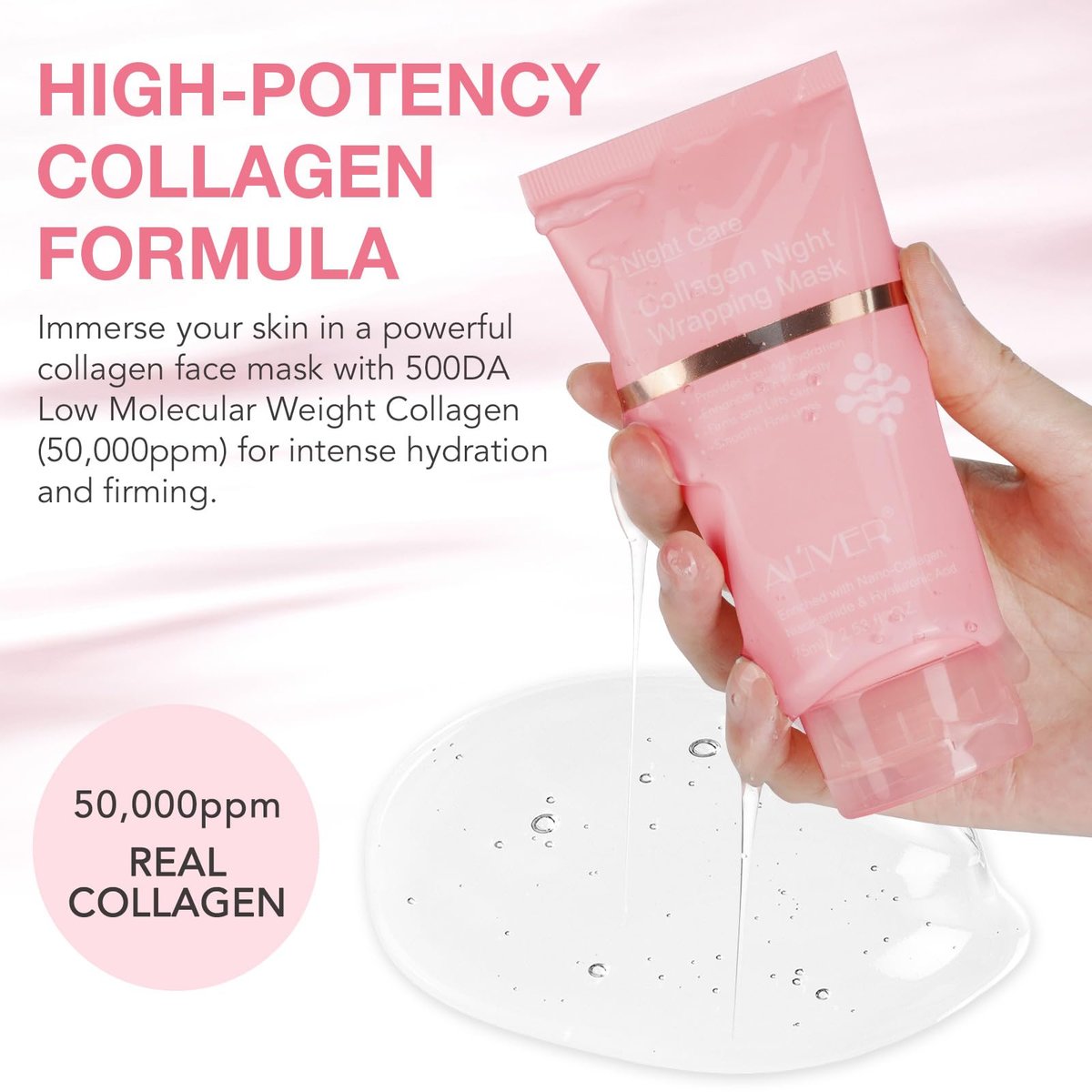 O.SECERT Collagen Overnight Wrapping Peel off Face Mask – Anti-Aging Nachtmaske für Glasglanz-Haut, 75 ml