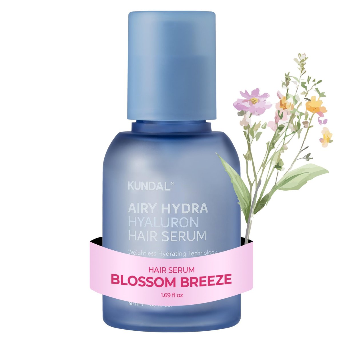 KUNDAL Hyaluronsäure Leichtes Haarserum für feines & dünnes Haar – Hydra Hyaluron Haarserum gegen Frizz, Volumen & Feuchtigkeitsboost – Blossom Breeze, 1,69 fl oz
