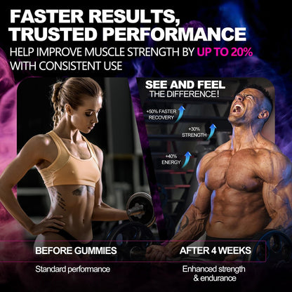 tsunshnes Creatin-Monohydrat Gummis 5g (5000mg) – Zuckerfreies Creatin, Pre-Workout-Energie, vegan, ohne Gentechnik, für Männer & Frauen – 90 Stück Kirsche-Geschmack