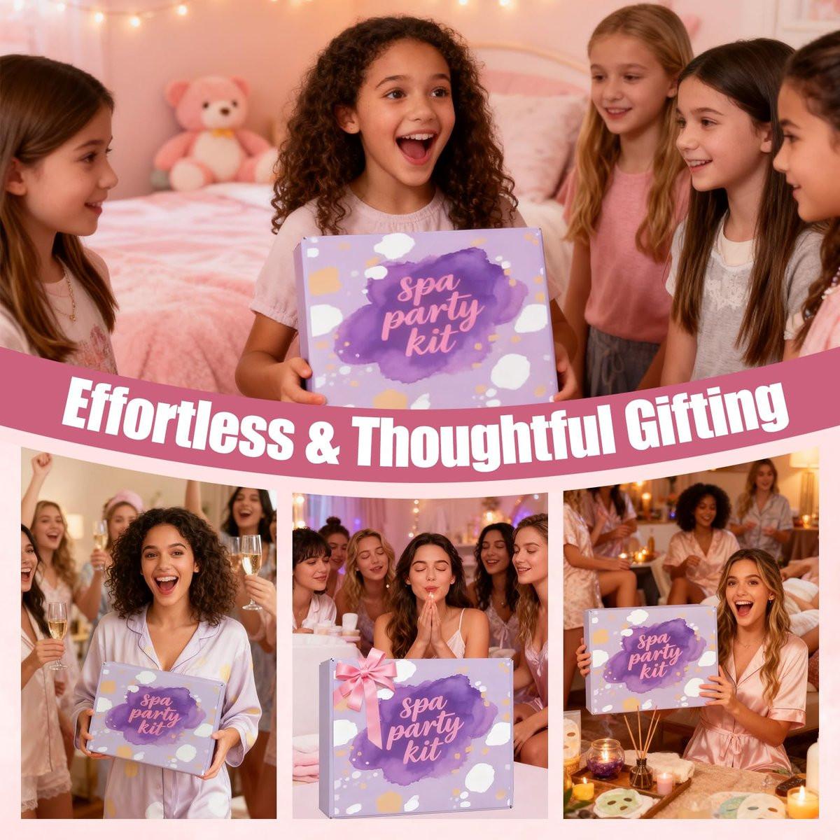 132-teiliges Spa-Party-Set für Frauen – Gesichtsmasken, Handcreme, Lippenbalsam, Augenpads, Lippenmaske, Fußbadebomben, Haarband – Perfekt für Geburtstage und Übernachtungen
