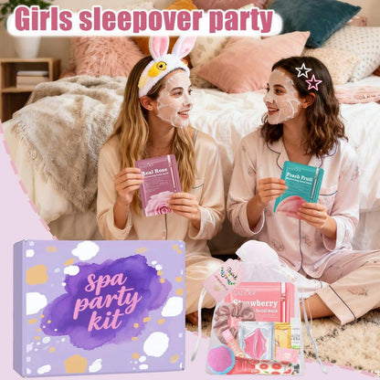 132-teiliges Spa-Party-Set für Frauen – Gesichtsmasken, Handcreme, Lippenbalsam, Augenpads, Lippenmaske, Fußbadebomben, Haarband – Perfekt für Geburtstage und Übernachtungen