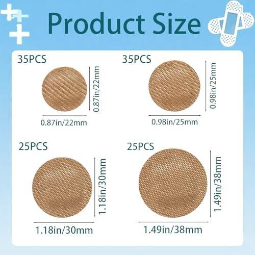 120 Stück Atmungsaktive Stoff-Pflaster, Rund, Oval und Quadratisch, Flexible Klebestreifen für Gesicht und kleine Wunden
