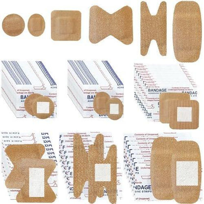 120 Stück atmungsaktive Stoffpflaster, kleine runde, ovale und quadratische flexible Klebestreifen für Gesicht und kleine Wunden (Multi-Style)