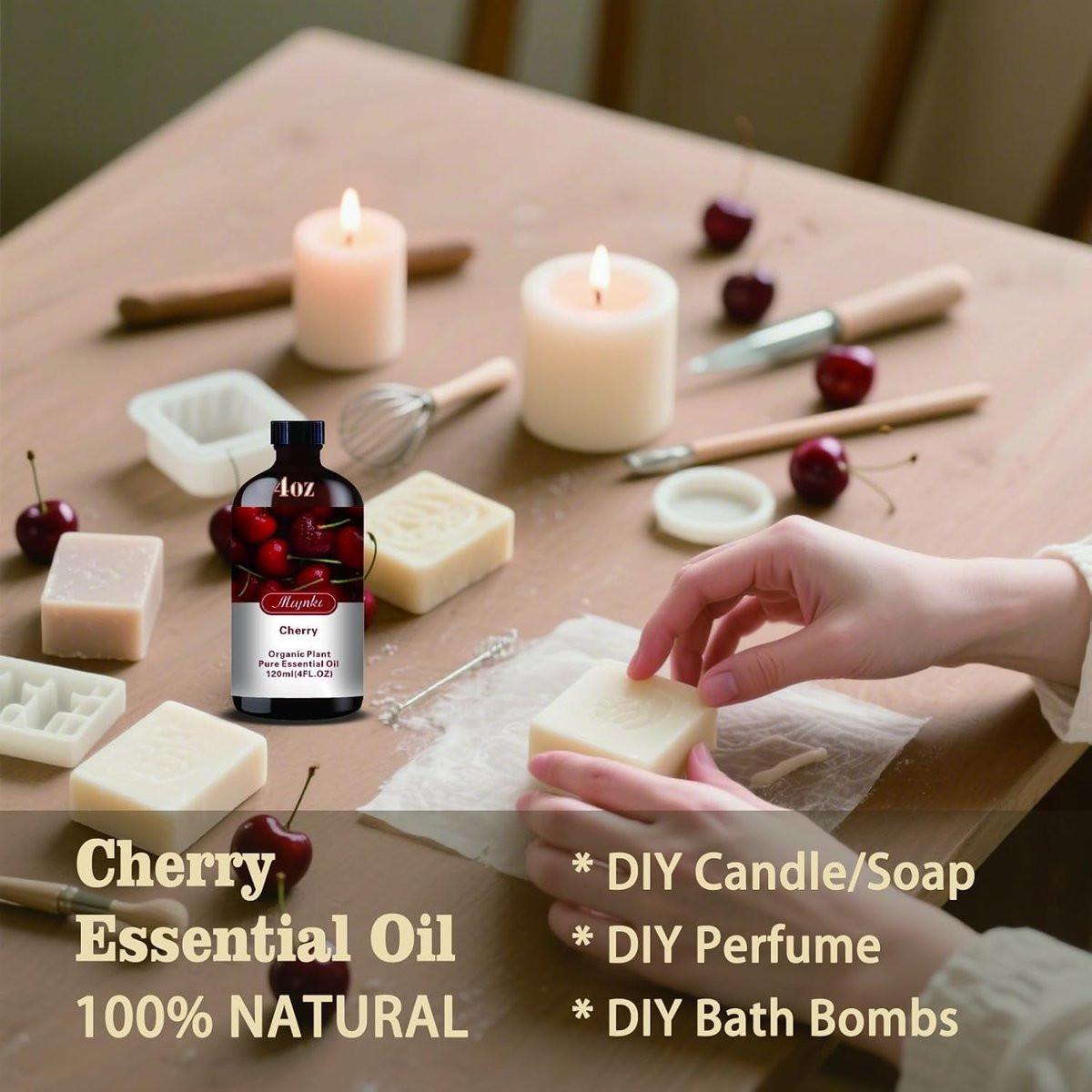 Kirsch Duftöl – Kirsch Aromaöl für Diffuser, Luftbefeuchter, DIY Kerzen, Seife, süßer Duft, Zuhause, Büro, geschenkbereit – MLYNKL Kirschöl (130 ml / 4,33 fl oz)