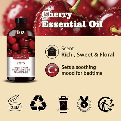 Kirsch Duftöl – Kirsch Aromaöl für Diffuser, Luftbefeuchter, DIY Kerzen, Seife, süßer Duft, Zuhause, Büro, geschenkbereit – MLYNKL Kirschöl (130 ml / 4,33 fl oz)