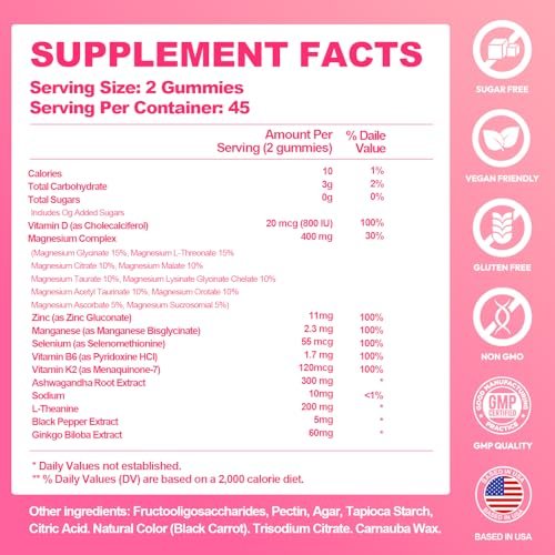 Magnesium Glycinat Gummies 700 mg – 21-in-1 Hochdosiertes Magnesiumpräparat mit Ashwagandha, L-Theanin, Zink, Vitamin – Zuckerfreie Magnesium Gummies für Schlaf, Konzentration & Entspannung – für Frauen, Männer & Kinder