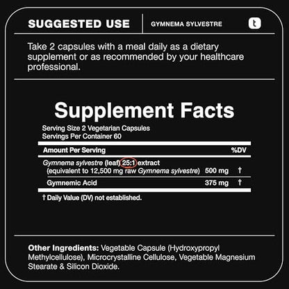 Toniiq Gymnema Sylvestre – Ultrahochwirksamer 25:1 Extrakt, standardisiert auf 75% Gymnemsäuren – 500 mg klinische Dosis – dreifach auf Reinheit getestet – 120 vegane Kapseln
