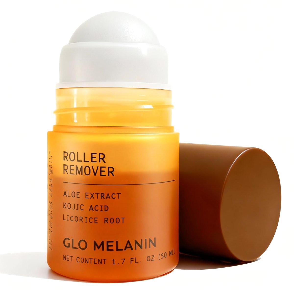 Glo Melanin Dark Spot Topical Roll-On – 1,7 fl oz / 50 ml – Gezielte Aufhellung für Innenseiten der Oberschenkel & Achseln – Mit Kojisäure, Süßholz & Weidenrinde – Vegan, Parabenfrei – Topisches Hautpeeling