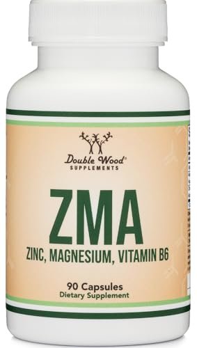ZMA Supplement für Männer und Frauen (Über 100% des Tagesbedarfs an Zink, Magnesiumaspartat, Vitamin B6) 501 mg, 90 Kapseln für Erholung und aktiven Lebensstil von Double Wood Supplements