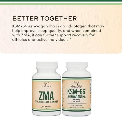 ZMA Supplement für Männer und Frauen (Über 100% des Tagesbedarfs an Zink, Magnesiumaspartat, Vitamin B6) 501 mg, 90 Kapseln für Erholung und aktiven Lebensstil von Double Wood Supplements