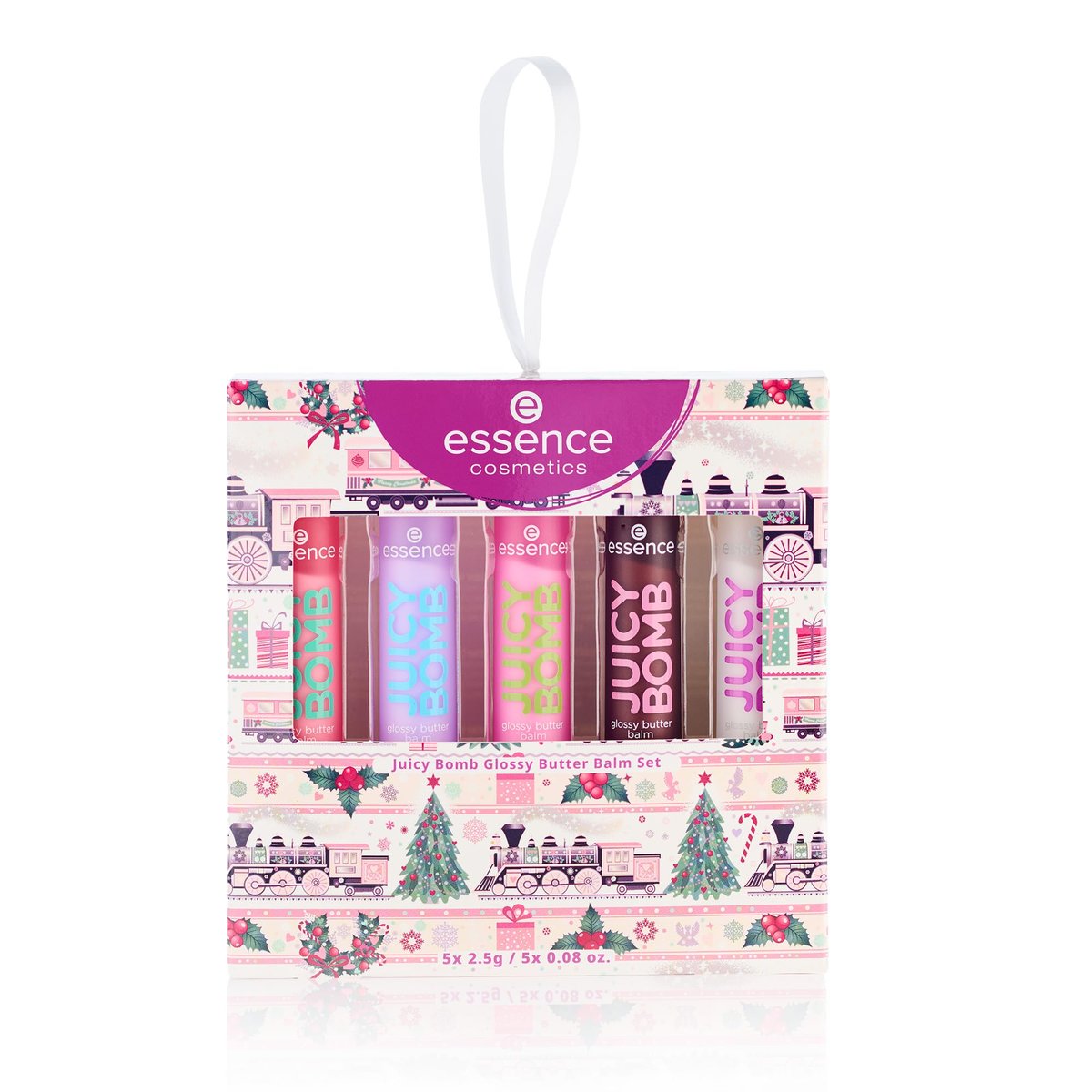 essence Juicy Butter Balm Holiday Geschenkset | 5 vegane & tierversuchsfreie Lippenbalsame | Weihnachtsgeschenk für Beauty-Liebhaber