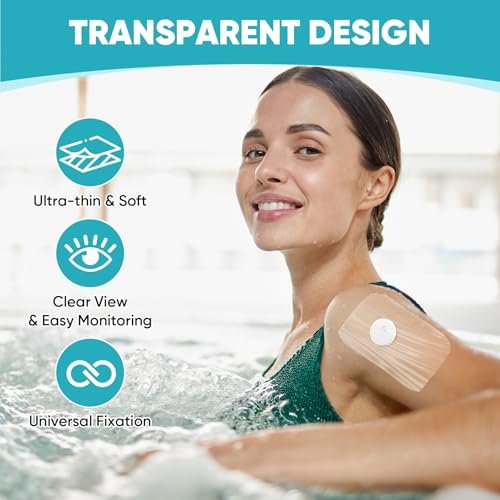 40 Stück transparente Wundauflage 4" x 4.75", wasserdichte Pflaster zum Schwimmen, nach Operationen, Duschen, Wunden, Tattoo-Nachsorge, Klebepflaster für CGM, Insulinpumpe