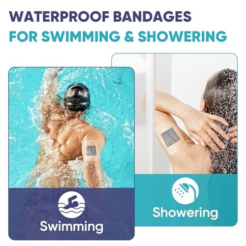 40 Stück transparente Wundauflage 4" x 4.75", wasserdichte Pflaster zum Schwimmen, nach Operationen, Duschen, Wunden, Tattoo-Nachsorge, Klebepflaster für CGM, Insulinpumpe