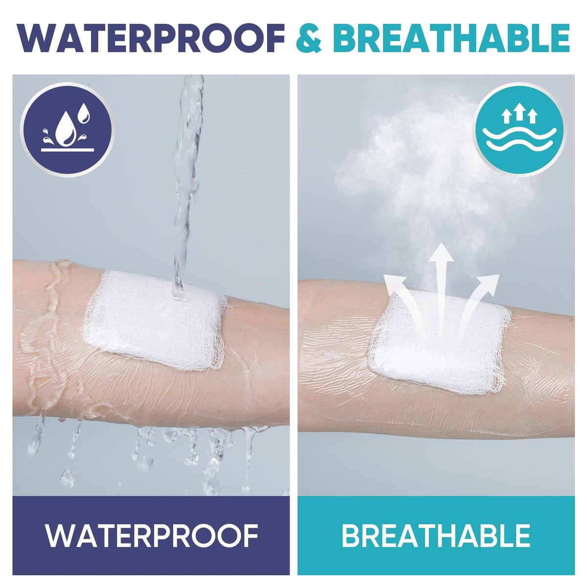 40 Stück transparente Wundauflage 4" x 4.75", wasserdichte Pflaster zum Schwimmen, nach Operationen, Duschen, Wunden, Tattoo-Nachsorge, Klebepflaster für CGM, Insulinpumpe