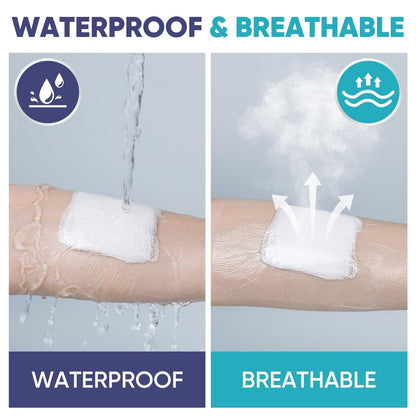 40 Stück transparente Wundauflage 4" x 4.75", wasserdichte Pflaster zum Schwimmen, nach Operationen, Duschen, Wunden, Tattoo-Nachsorge, Klebepflaster für CGM, Insulinpumpe