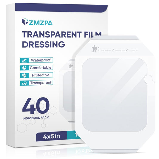 40 Stück transparente Wundauflage 4" x 4.75", wasserdichte Pflaster zum Schwimmen, nach Operationen, Duschen, Wunden, Tattoo-Nachsorge, Klebepflaster für CGM, Insulinpumpe