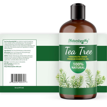 Naturopathy Teebaumöl – therapeutische Qualität, 480 ml – ideal für Aromatherapie