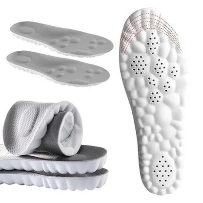 DWTWLE 4D Cloud Einlegesohlen für Herren – Memory Foam, Superweich, Anti-Ermüdung, Stoßdämpfung, Fußschmerzlinderung (Grau, US 14-14.5)