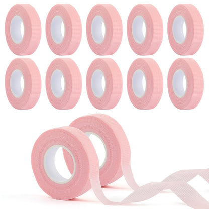 BEVTEE 12 Rollen Lash Tape, Selbstklebendes Wimpernband für Wimpernverlängerungen, Weiches und Atmungsaktives Mikropore-Wimpernband für Wimpern-Cluster, Lidschatten-Make-up, 9 m/10 Yard, Rosa