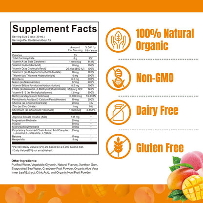 Flüssiges Multivitamin für Haarwachstum | Biotin 10000mcg | Haar- & Hautpflege-Supplement | Klinisch getestet für dichteres Haar & Hautelastizität | Geeignet für Frauen & Männer ab 18 Jahren | 15,22 Fl Oz (1)