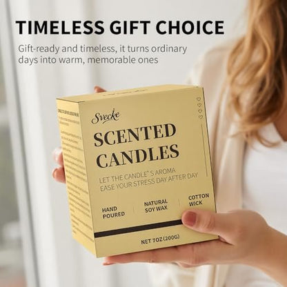 SVECKE Salbei & Zitrone Duftkerze, 200g Sojawachs-Kerze, langanhaltende Aromatherapie-Glas-Kerze für Zuhause, Geschenk für Damen und Herren