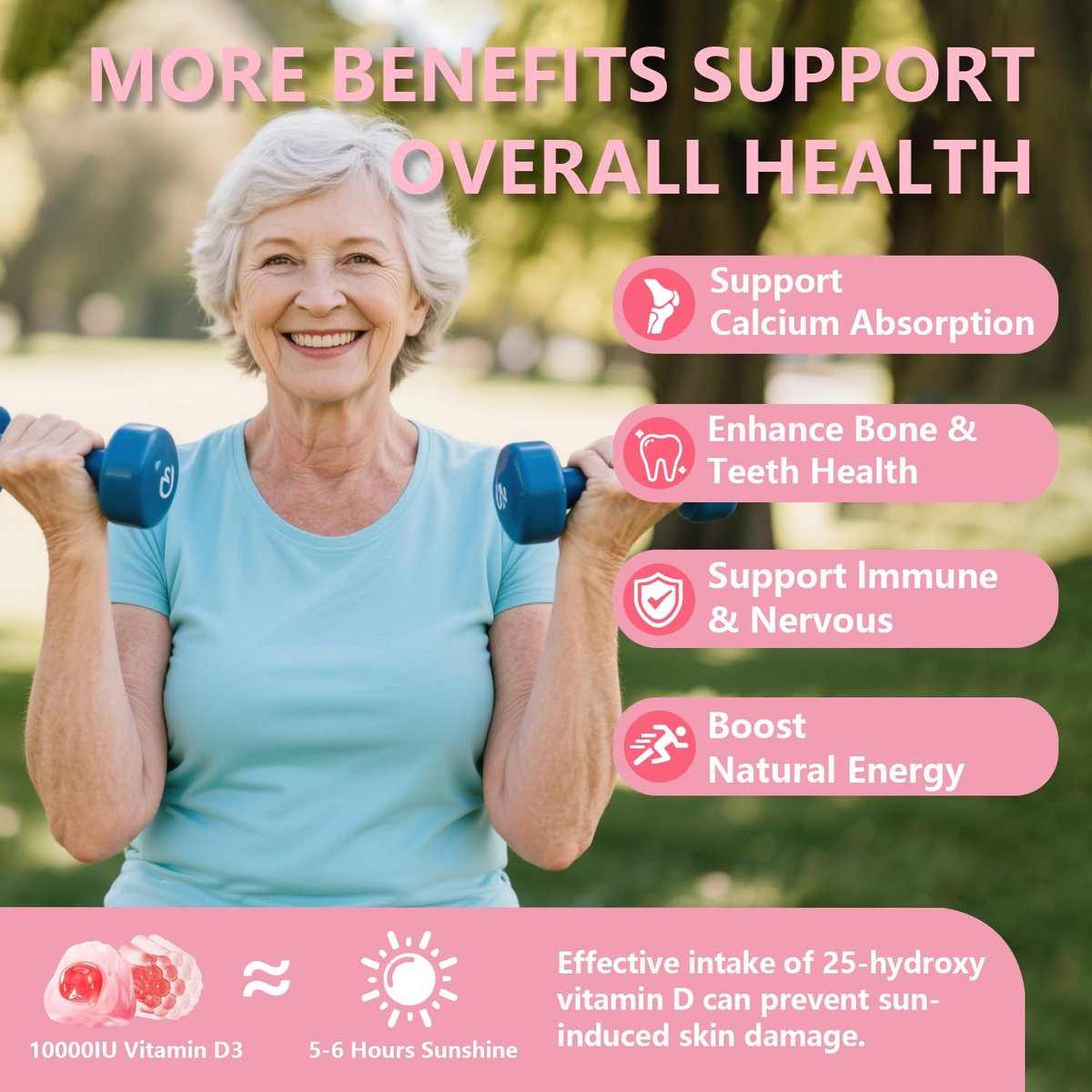 Crasye Vitamin D3 K2 Gummies 10000 IE mit 500 mg Calcium, Magnesium, Zink - Zuckerfreie ADK+Vitamin B12 Gummibärchen für Frauen und Männer - Knochen, Muskeln, Zähne - Pfirsichgeschmack - 60 Gummis (30 Portionen)