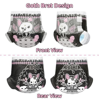 Littleforbig Ultra Saugfähige 7000 ml Windel 2 Stück - Goth Brat (Medium 28-38 Zoll)