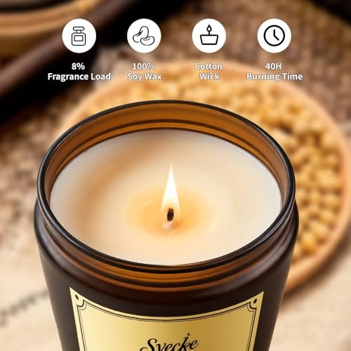 SVECKE Kokos-Vanille Duftkerze, 7oz Sojawachs-Kerze, langanhaltende Aromatherapie-Kerze im Glas für Zuhause, langlebiges Geschenk für Frauen und Männer