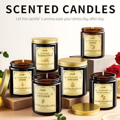 SVECKE Lavendel Duftkerze, 200g Sojawachs Kerze, Lang anhaltende Aromatherapie Kerze für Zuhause, Geschenk für Frauen und Männer