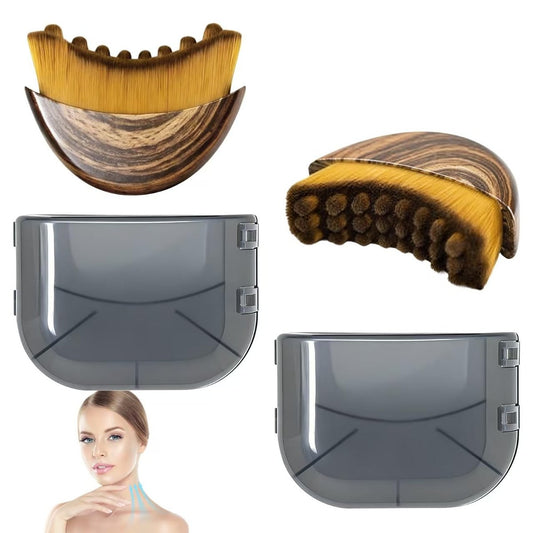 2er-Pack Lymphatische Contour-Gesichtsbürste, Lymphatische Bürsten, Upgrade Lymphdrainage-Bürste, Gesichts-Skulptur-Bürste, Dual-Action Gesichts- & Körper-Massagegerät für Jawline-Konturierung und Schwellungsreduktion